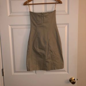 Sz 2 Strapless Khaki Dress - Mid thigh